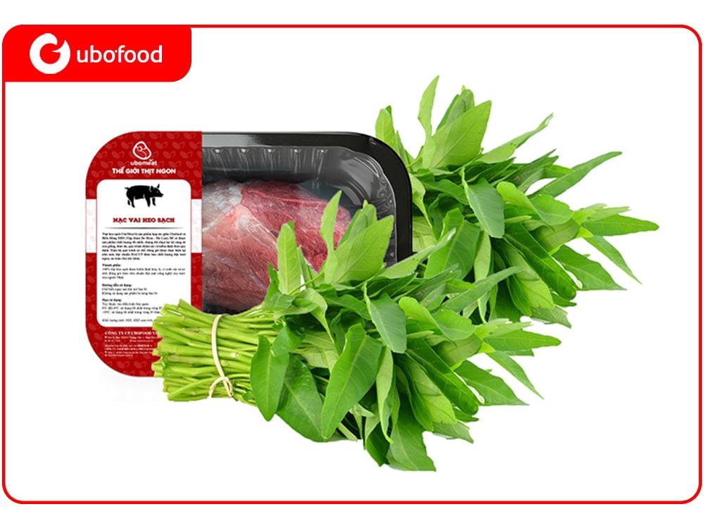  Combo Flash sale 7: 01 Hộp Nạc Thăn Heo Sạch Ubomeat 350g + 1kg rau muống 