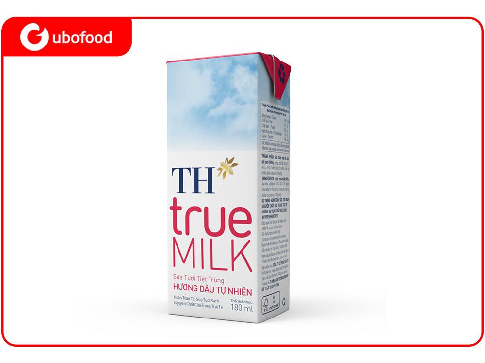 Sữa Tươi Tiệt Trùng  Dâu TH true MILK 180ml